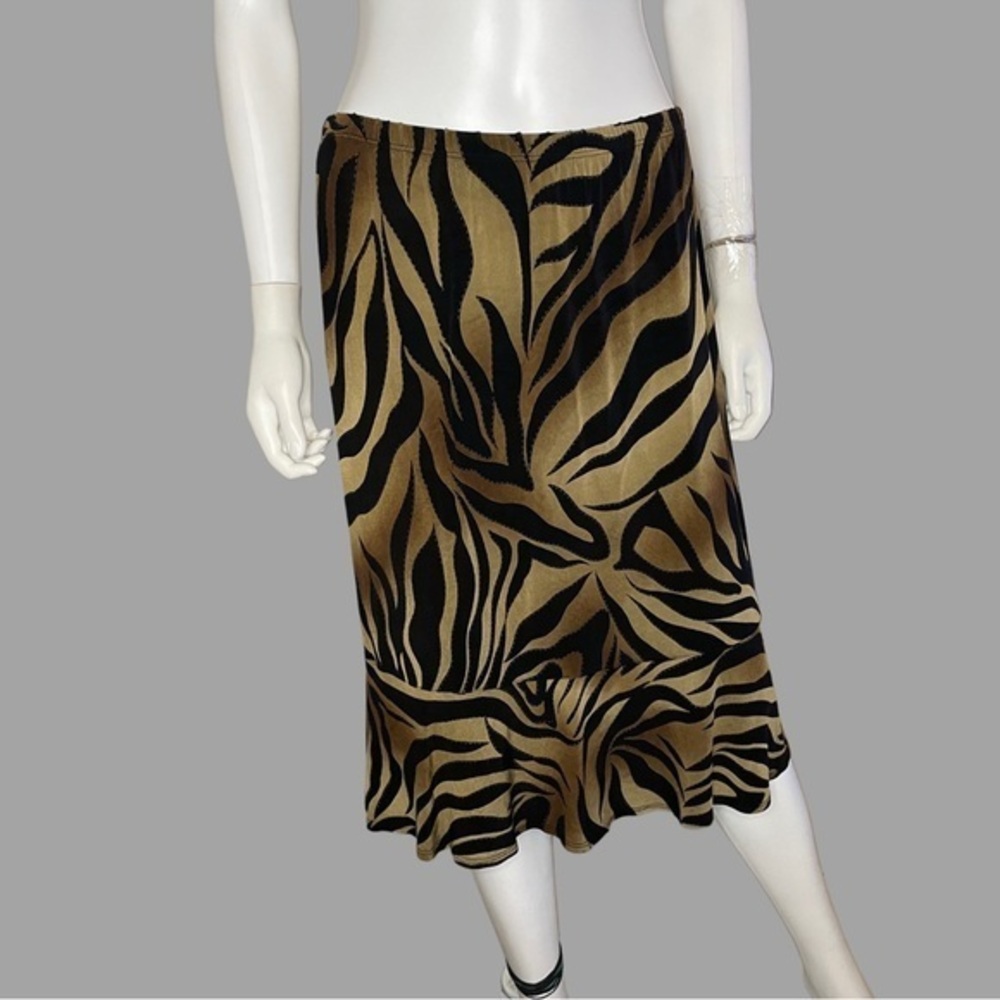 Vintage Chico’s Design Tiger Print Midi‎ Skirt